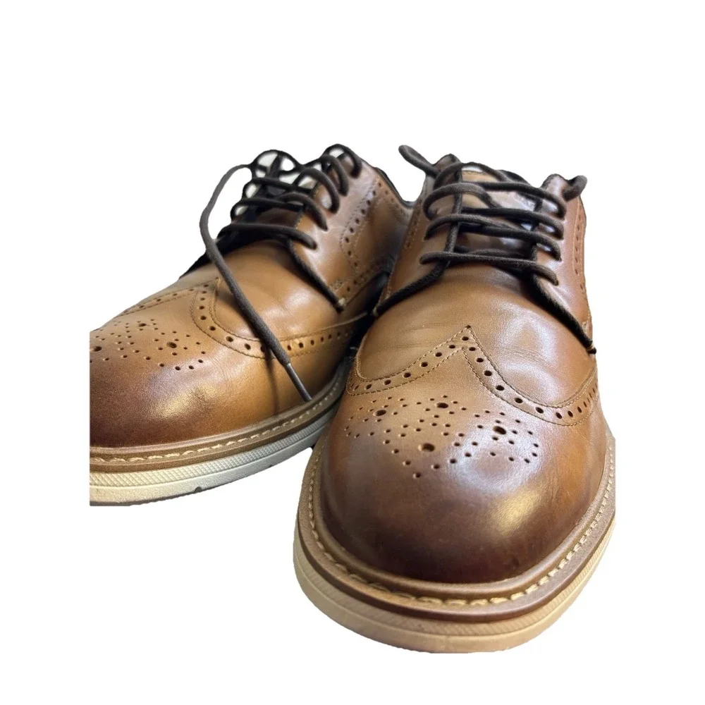 Cole Haan Mens Grand‎ Series Tan Leather Wingtip Oxford Shoes C34120 Size 11M